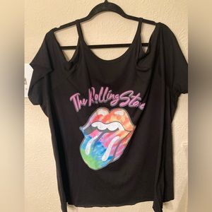 Plus size off shoulder Rolling Stones shirt size 24/26